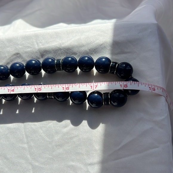 Talbots Resin Navy Blue Necklace 18.5 inches NWOT - Picture 6 of 6